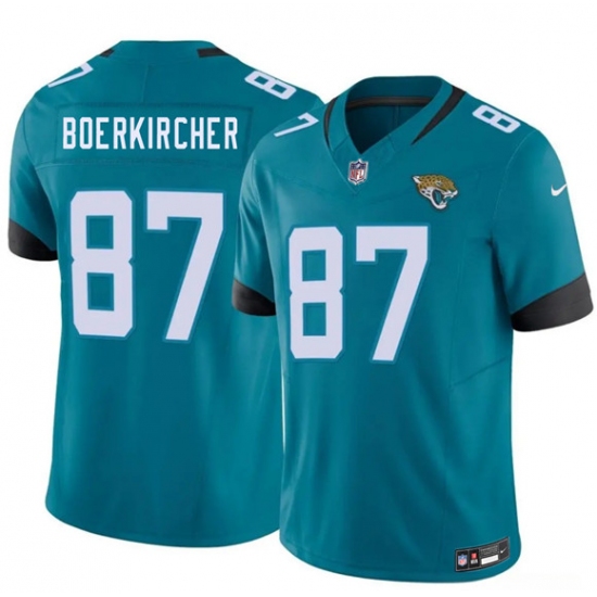 Men's Jacksonville Jaguars #87 Nate Boerkircher Teal 2026 Draft F.U.S.E. Vapor Untouchable Limited Football Stitched Jersey - Ujersey
