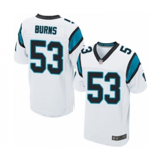 Men's Carolina Panthers #53 Brian Burns Elite White Football Jersey - Ujersey