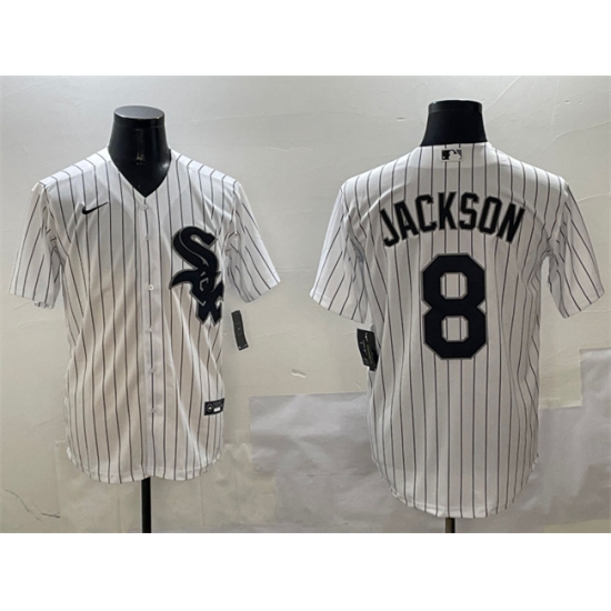 Men's Chicago White Sox #8 Bo Jackson White Cool Base Stitched Baseball Jersey