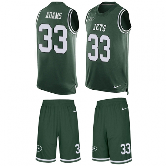 Men's Nike New York Jets #33 Jamal Adams Limited Green Tank Top Suit NFL Jersey - Ujersey