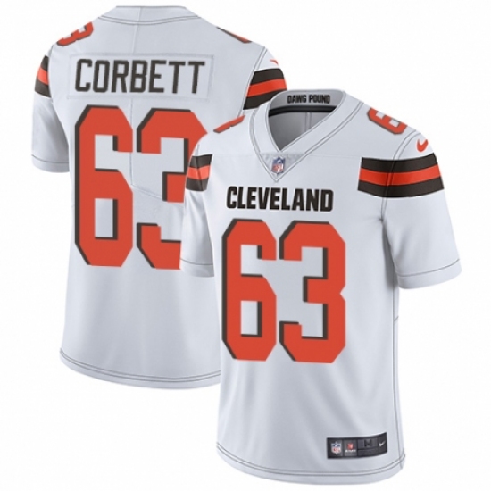 Youth Nike Cleveland Browns #63 Austin Corbett White Vapor Untouchable Limited Player NFL Jersey - Ujersey
