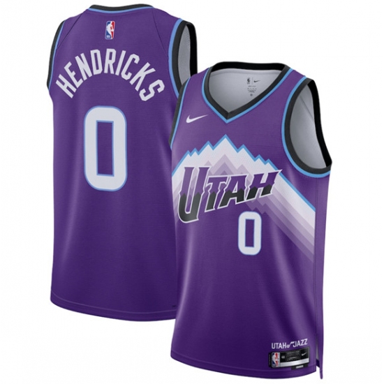 Men's Utah Jazz #0 Taylor Hendricks Purple 2025 Icon Edition Stitched Basketball Jersey - Ujersey