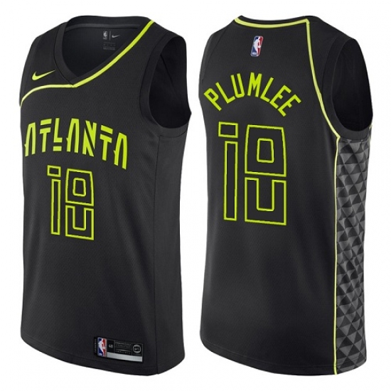 Women's Nike Atlanta Hawks #18 Miles Plumlee Swingman Black NBA Jersey - City Edition - Ujersey