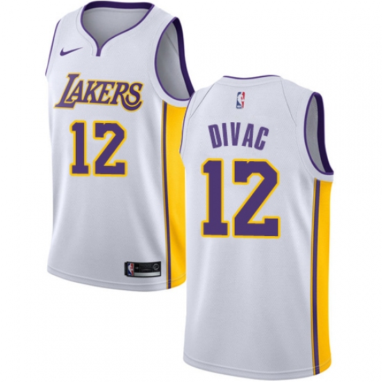 Youth Nike Los Angeles Lakers #12 Vlade Divac Authentic White NBA Jersey - Association Edition - ujerseystore