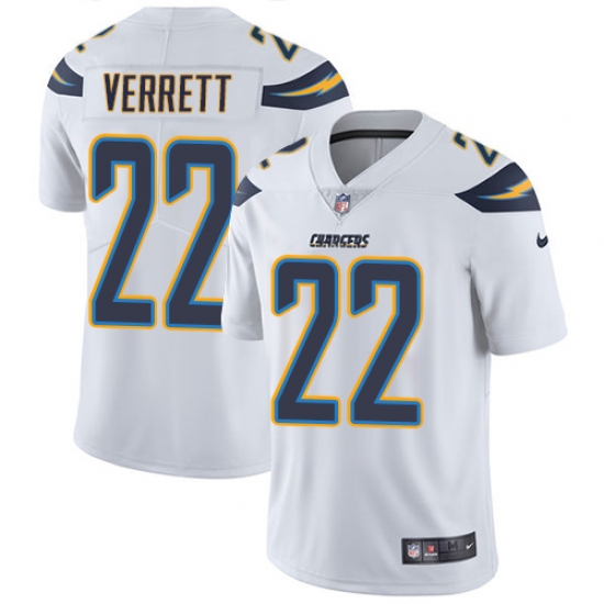 Youth Nike Los Angeles Chargers #22 Jason Verrett White Vapor Untouchable Limited Player NFL Jersey - Ujersey