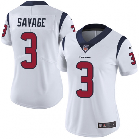 Women's Nike Houston Texans #3 Tom Savage Elite White NFL Jersey - Ujersey