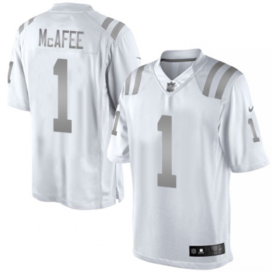 Men's Nike Indianapolis Colts #1 Pat McAfee Limited White Platinum NFL Jersey - Ujersey