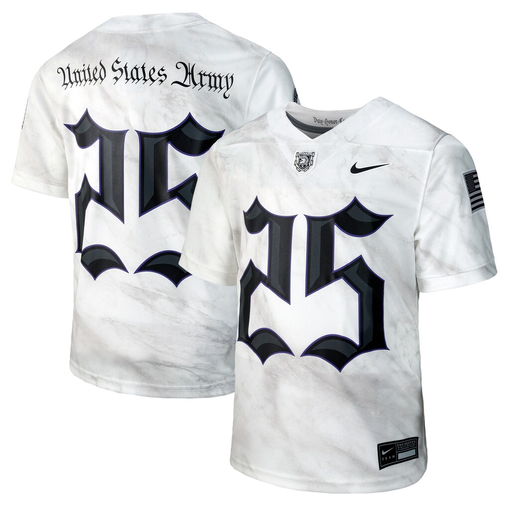 Youth Nike #25 White Army Black Knights Army 250 Collection Replica Game Jersey - ujerseystore
