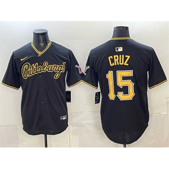 Men's Pittsburgh Pirates #15 Oneil Cruz Black Limited Stitched Baseball Jersey - Ujersey