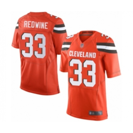 Men's Cleveland Browns #33 Sheldrick Redwine Elite Orange Alternate Football Jersey - Ujersey