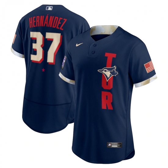 Men's Toronto Blue Jays #37 Teoscar Hernández Nike Navy 2021 MLB All-Star Game Authentic Player Jersey - Ujersey