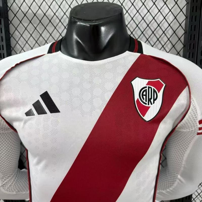 River Plate Soccer Jersey Home Long Sleeve Shirt 2025/26 - Ujersey NHL