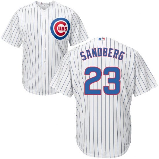 Youth Majestic Chicago Cubs #23 Ryne Sandberg Authentic White Home Cool Base MLB Jersey - Ujersey