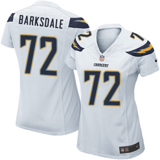 Women's Nike Los Angeles Chargers #72 Joe Barksdale Game White NFL Jersey - Ujersey