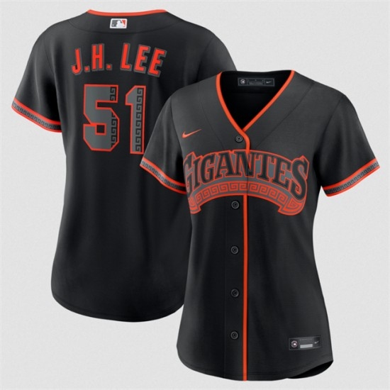 Women's San Francisco Giants #51 Jung Hoo Lee Black 2026 Alternate Stitched Baseball Jersey(Run Small) - Ujersey
