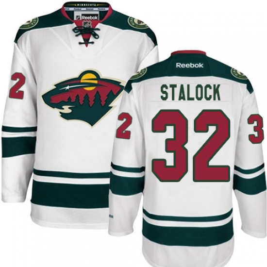 Youth Reebok Minnesota Wild #32 Alex Stalock Authentic White Away NHL Jersey - Ujersey