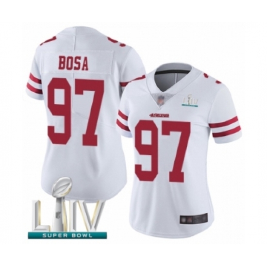 Women's San Francisco 49ers #97 Nick Bosa White Vapor Untouchable Limited Player Super Bowl LIV Bound Football Jersey - Ujersey