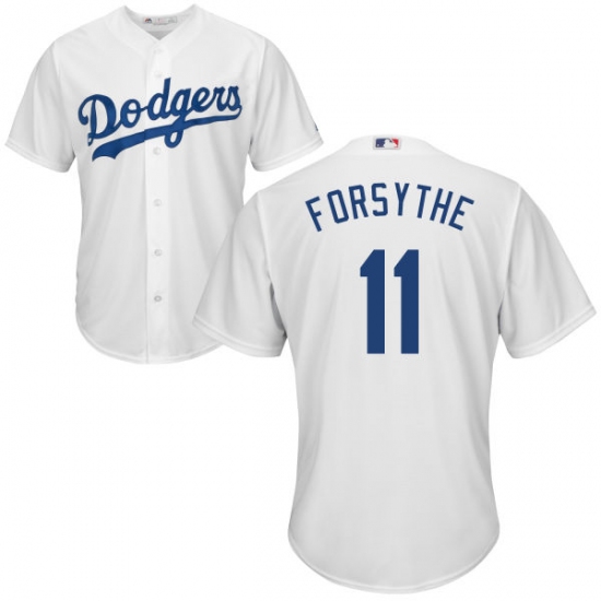 Men's Majestic Los Angeles Dodgers #11 Logan Forsythe Replica White Home Cool Base MLB Jersey - Ujersey