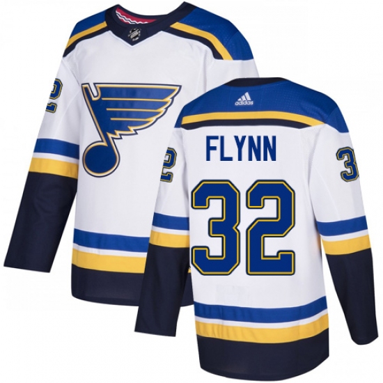 Men's Adidas St. Louis Blues #32 Brian Flynn Authentic White Away NHL Jersey - Ujersey