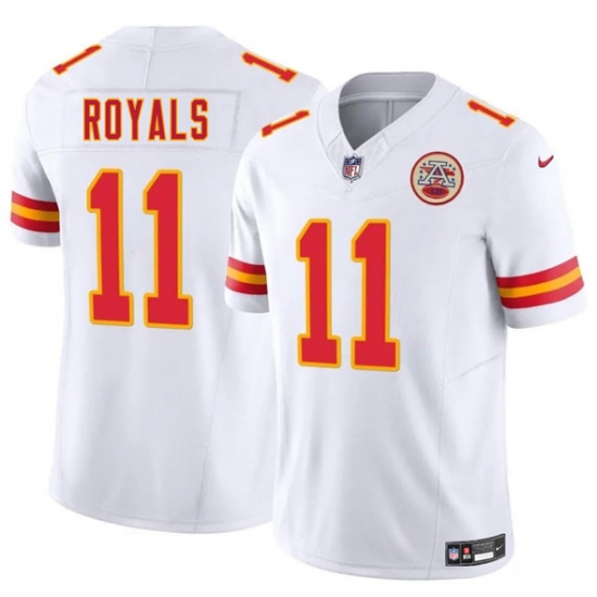 Men's Kansas City Chiefs #11 Jalen Royals White 2025 Draft F.U.S.E. Vapor Untouchable Limited Football Stitched Jersey - Ujersey