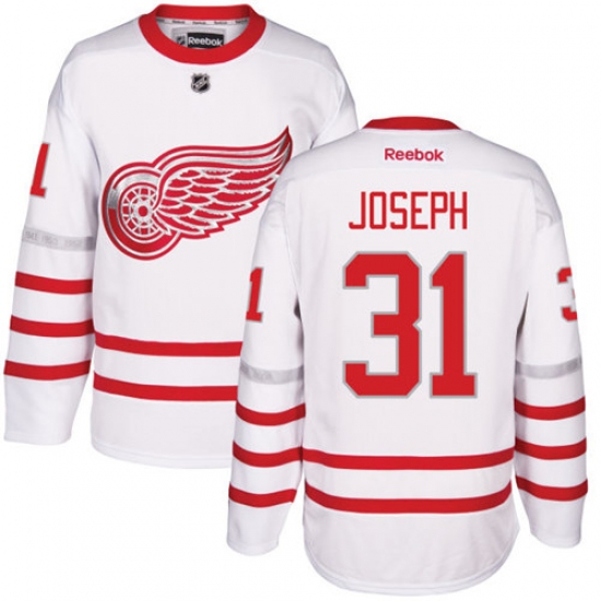 Men's Reebok Detroit Red Wings #31 Curtis Joseph Premier White 2017 Centennial Classic NHL Jersey - Ujersey