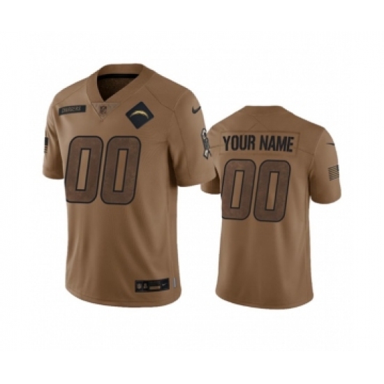 Men's Nike Los Angeles Chargers Active Player Custom 2023 Brown Salute To Service Limited Football Stitched Jersey - Ujersey