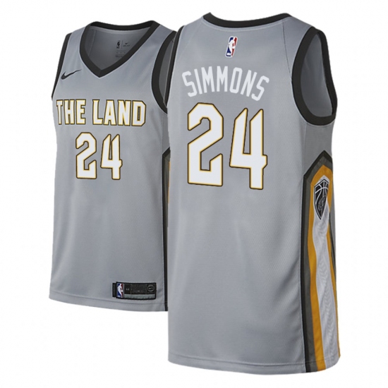 Men NBA 2018-19 Cleveland Cavaliers #24 Kobi Simmons City Edition Gray Jersey