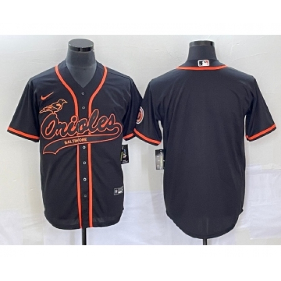 Men's Baltimore Orioles Blank Black Cool Base Stitched Baseball Jersey - Ujersey