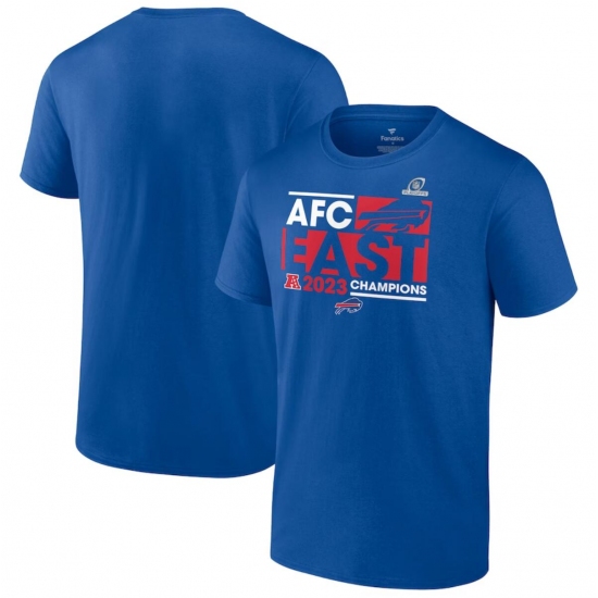 Men's Buffalo Bills Royal 2023 AFC East Division Champions Conquer T-Shirt - Ujersey