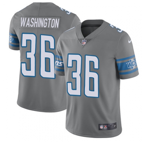 Youth Nike Detroit Lions #36 Dwayne Washington Limited Steel Rush Vapor Untouchable NFL Jersey - Ujersey
