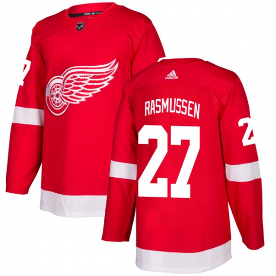 Youth Adidas Detroit Red Wings #27 Michael Rasmussen Authentic Red Home NHL Jersey - Ujersey