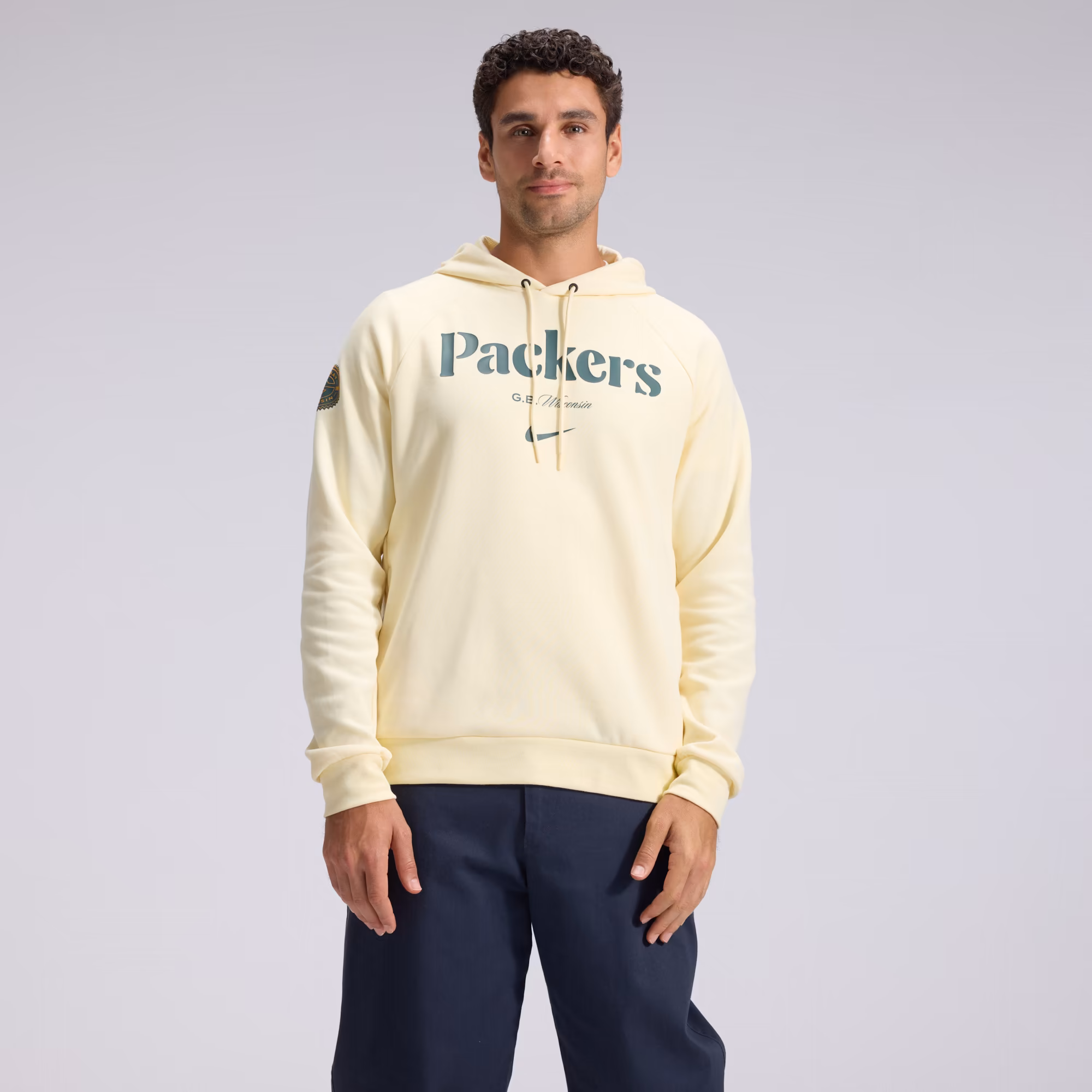 Men's Green Bay Packers  Nike Cream 2026 Rivalries Collection Dri-FIT Pullover Hoodie - U-jersey