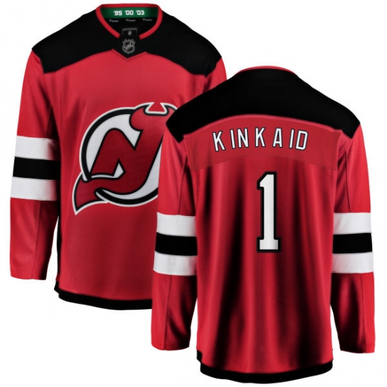Men's New Jersey Devils #1 Keith Kinkaid Fanatics Branded Red Home Breakaway NHL Jersey - Ujersey