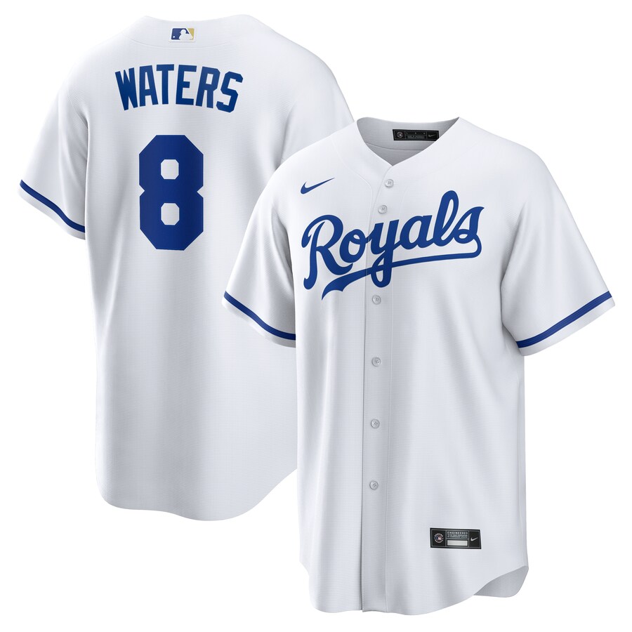 Men's Kansas City Royals Drew Waters Nike White Home Replica Jersey - Ujersey
