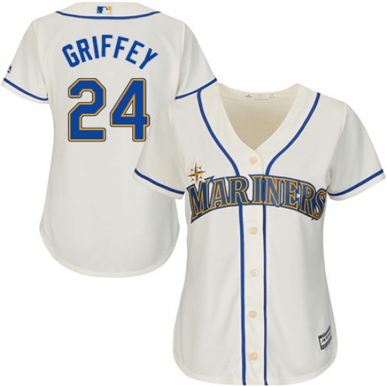 Women's Majestic Seattle Mariners #24 Ken Griffey Authentic Cream Alternate Cool Base MLB Jersey - Ujersey