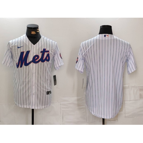 Men's New York Mets Blank White Cool Base Stitched Jersey - Ujersey