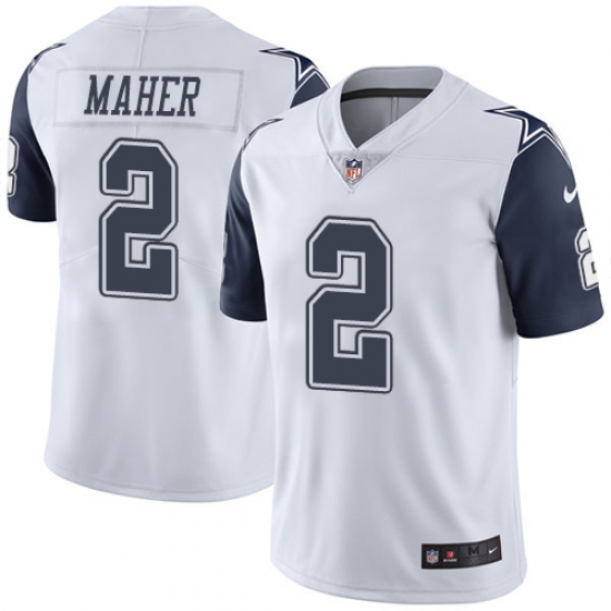 Youth Nike Dallas Cowboys #2 Brett Maher Limited White Rush Vapor Untouchable NFL Jersey - Ujersey