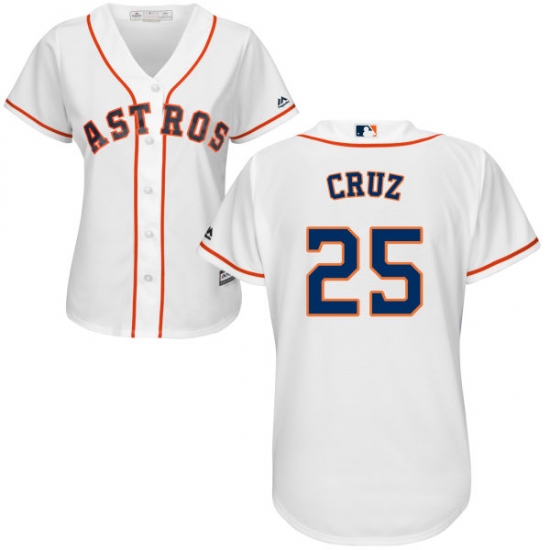 Women's Majestic Houston Astros #25 Jose Cruz Authentic White Home Cool Base MLB Jersey - Ujersey