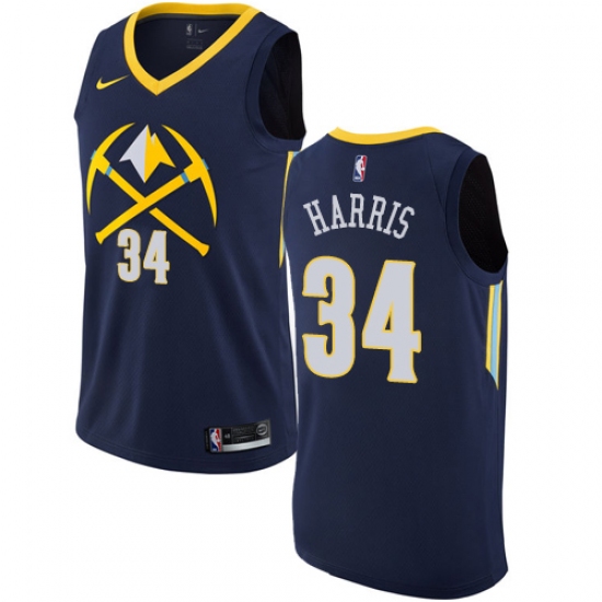 Women's Nike Denver Nuggets #34 Devin Harris Swingman Navy Blue NBA Jersey - City Edition - Ujersey
