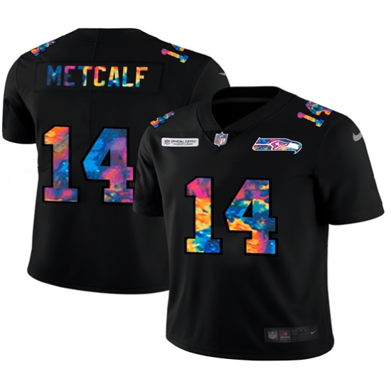 Men's Seattle Seahawks #14 D.K. Metcalf  Rainbow Version Nike Limited Jersey - Ujersey