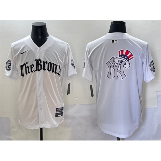 Mens New York Yankees Team Big Logo White 'Gothic Legacy Edition' Vapor Premier Limited Stitched Baseball Jersey - Ujersey