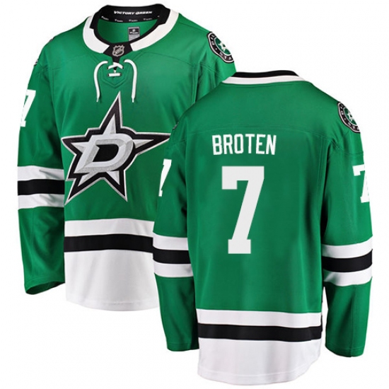 Youth Dallas Stars #7 Neal Broten Authentic Green Home Fanatics Branded Breakaway NHL Jersey - Ujersey