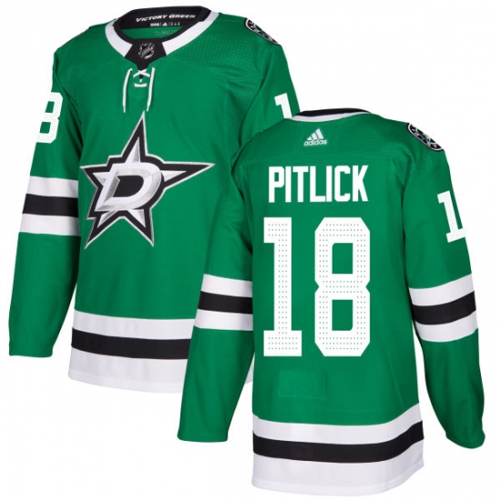Men's Adidas Dallas Stars #18 Tyler Pitlick Premier Green Home NHL Jersey - Ujersey