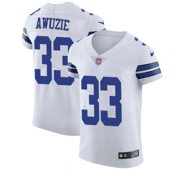 Men's Nike Dallas Cowboys #33 Chidobe Awuzie Elite White NFL Jersey - Ujersey
