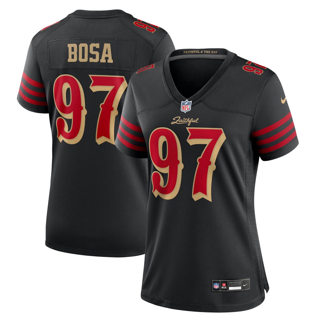 Women's San Francisco 49ers Nick Bosa Nike Black 2025 Rivalries Collection Game Jersey