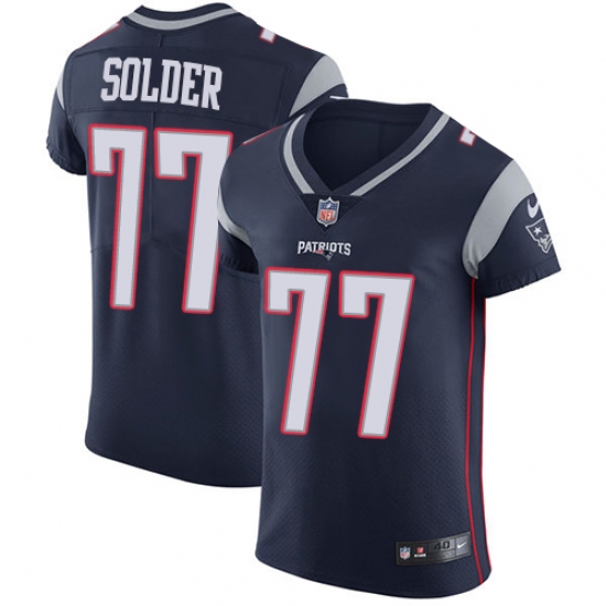 Men's Nike New England Patriots #77 Nate Solder Navy Blue Team Color Vapor Untouchable Elite Player NFL Jersey - Ujersey