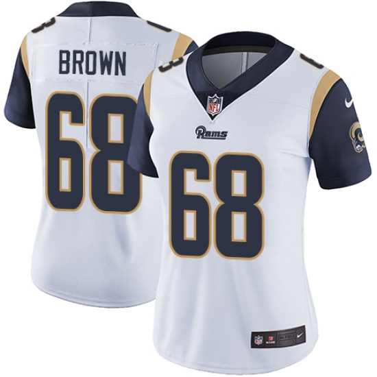 Women's Nike Los Angeles Rams #68 Jamon Brown Elite White NFL Jersey - Ujersey
