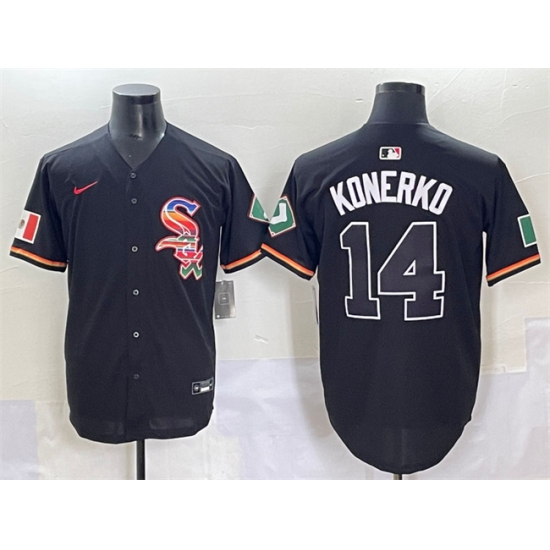 Men's Chicago White Sox #14 Paul Konerko Black Mexico Limited Stitched Jersey - Ujersey