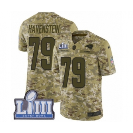 Men's Nike Los Angeles Rams #79 Rob Havenstein Limited Camo 2018 Salute to Service Super Bowl LIII Bound NFL Jersey - Ujersey