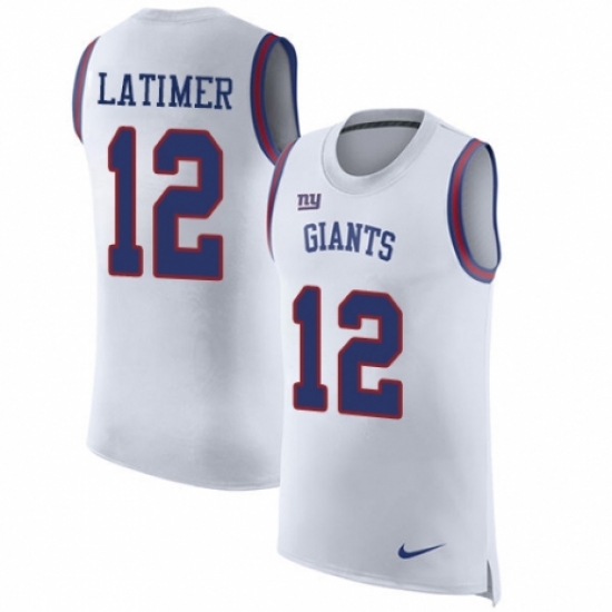 Men's Nike New York Giants #12 Cody Latimer White Rush Player Name & Number Tank Top NFL Jersey - Ujersey